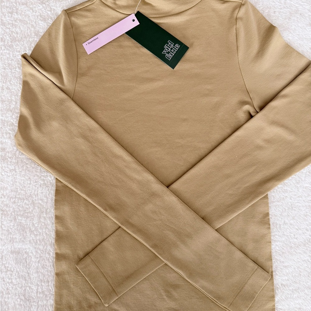 Wild Fable Beige Mock Neck Top